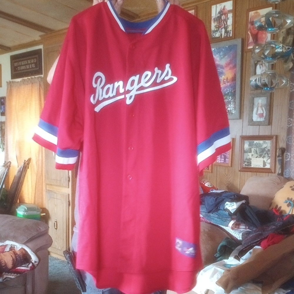 Vintage Red Rangers Baseball Jersey
